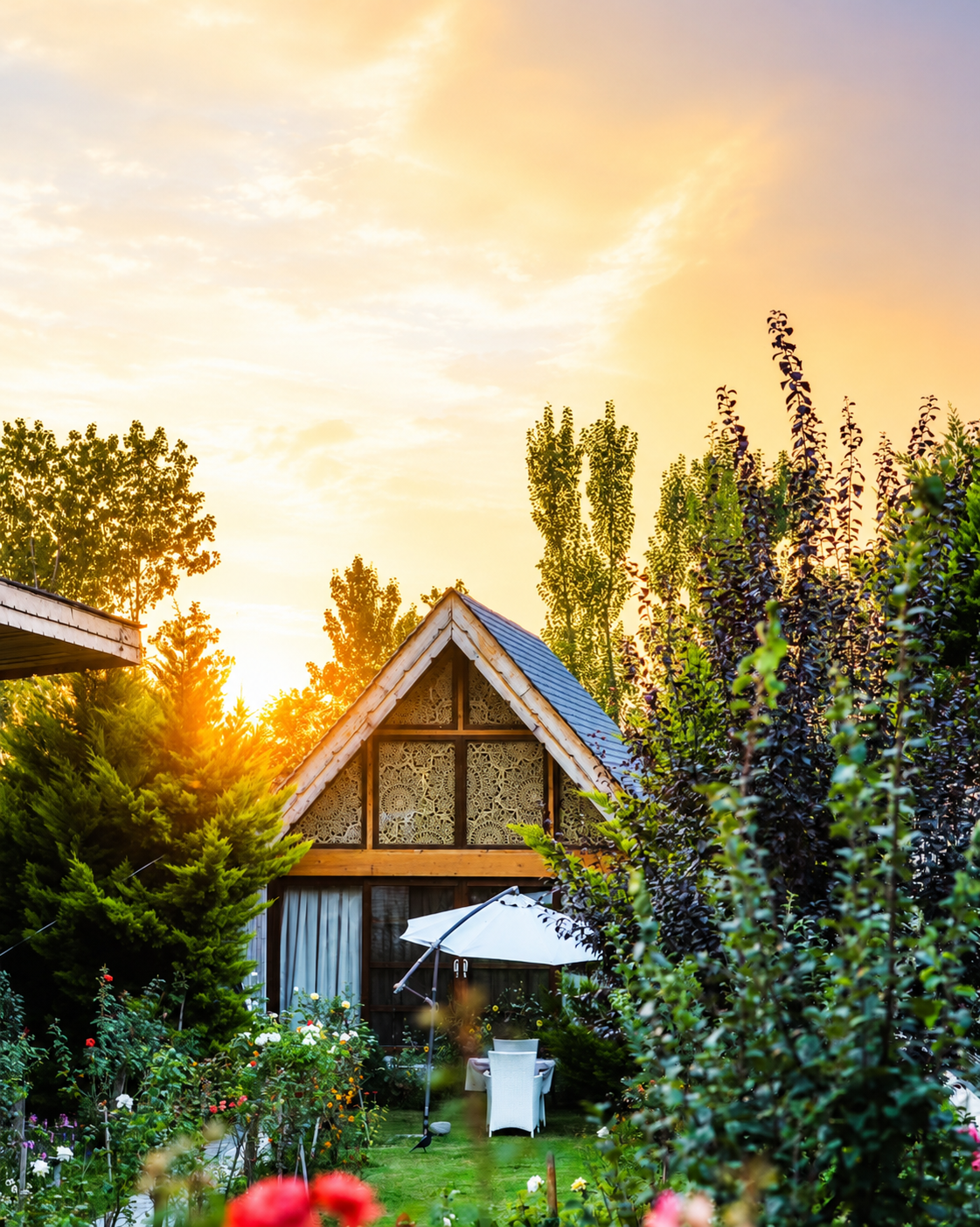 Golden Hour Cottage Garden